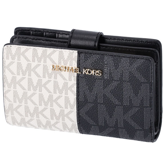 Michael Kors Jet Set Travel Medium Bifold Zip Coin ID Card Wallet Black Multi - Picture 2 of 6